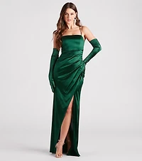 Sleek Fit Long Satin Gloves