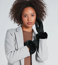 Cold Weather Luxe Faux Fur Trim Gloves