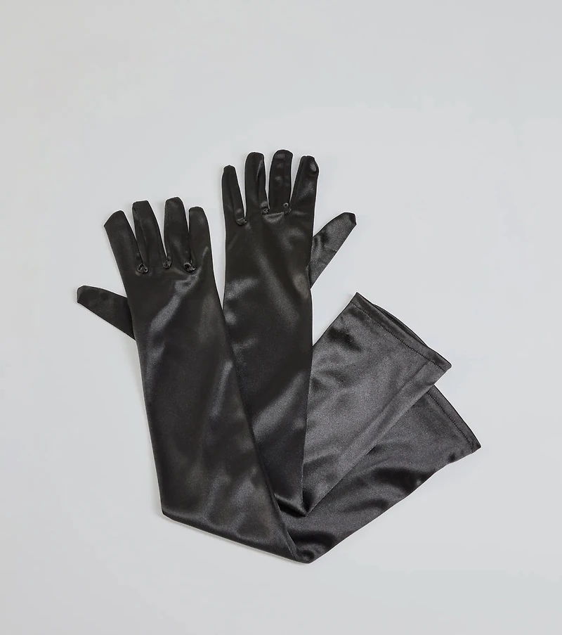 Sleek Fit Long Satin Gloves