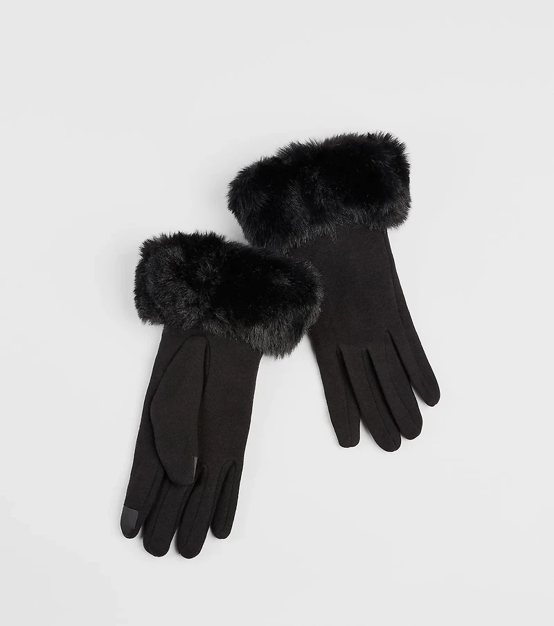 Elevated Glam Faux Fur Cuff Gloves