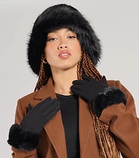 Elevated Glam Faux Fur Cuff Gloves