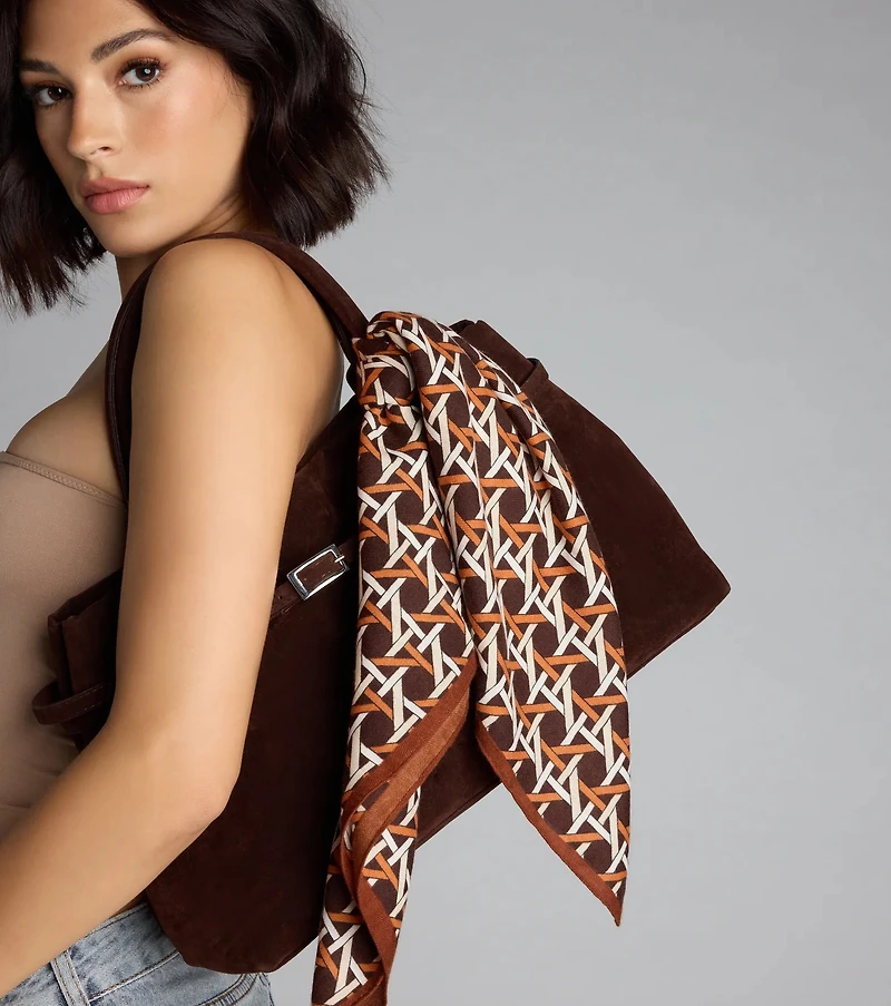 Cross The Line Printed Knit Scarf