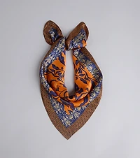 Boho Chic Floral Satin Scarf