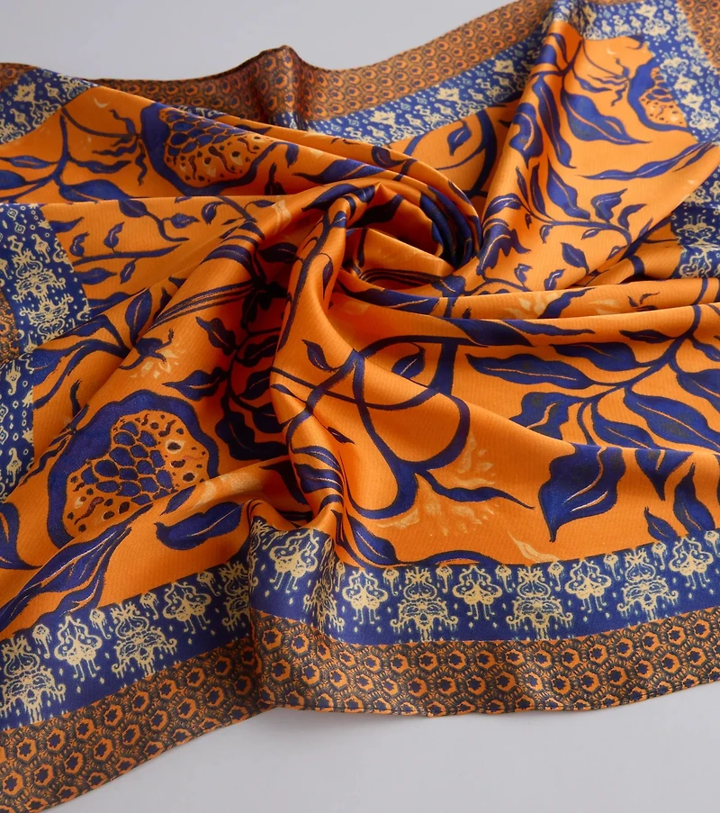 Boho Chic Floral Satin Scarf