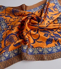Boho Chic Floral Satin Scarf