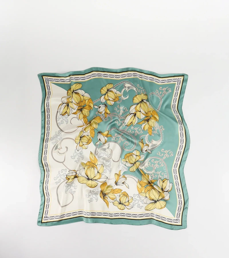 Charming Serenity Floral Satin Scarf