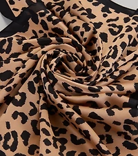 Sleek Purrfection Leopard Print Satin Scarf