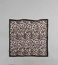 Sleek Purrfection Leopard Print Satin Scarf