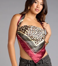 Wild Side Leopard Satin Scarf
