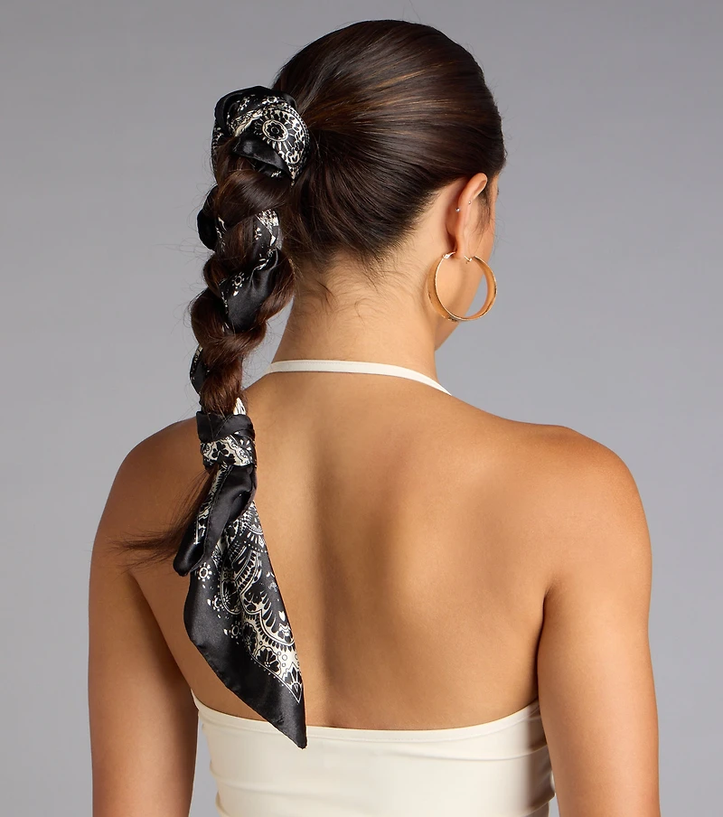 Dream On Paisley Satin Scarf