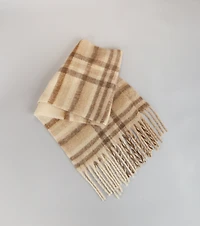 Cozy Check Plaid Knit Scarf