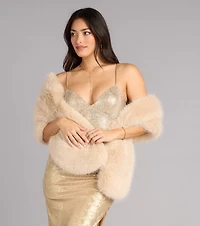Wrapped Luxe Faux Fur Shawl