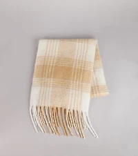 Classic Cozy Vibes Plaid Fringe Scarf