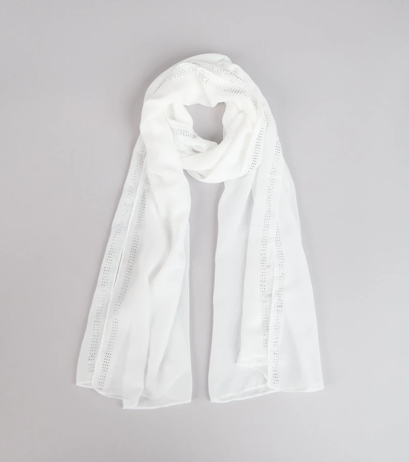 Starry Night Rhinestone Trim Scarf