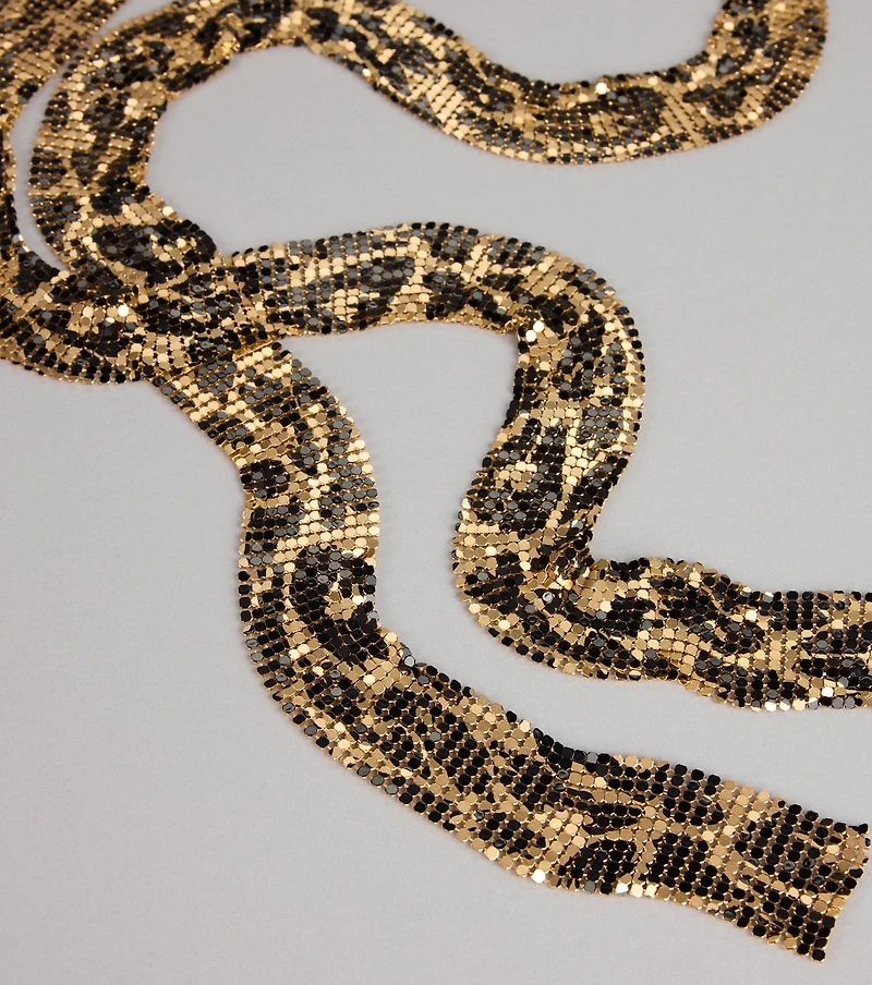 Spark Of Chic Leopard Print Skinny Scarf