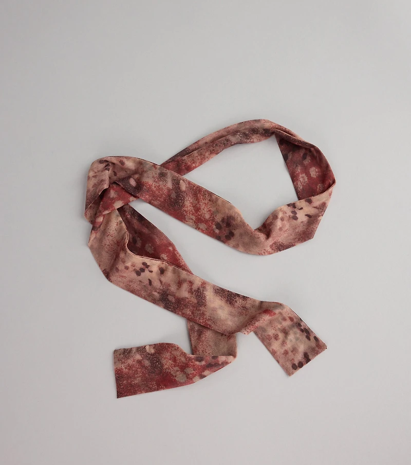 Painted Whisper Abstract Skinny Scarf
