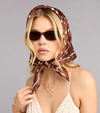 Sweet Glam Polka Dot Satin Scarf