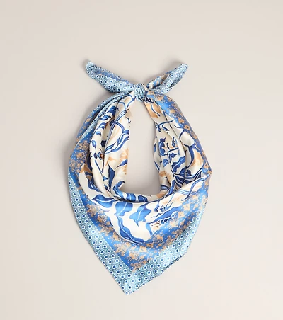 Euro Summer Satin Floral Scarf