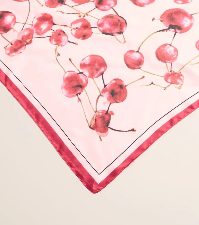 Cherry On Top Printed Satin Scarf