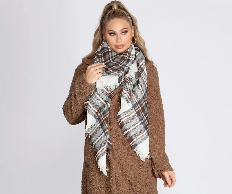 Plaid For Always And Forever Blanket Scarf
