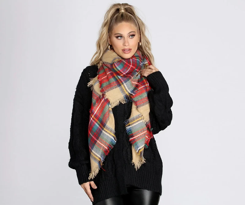 Plaid For Always And Forever Blanket Scarf