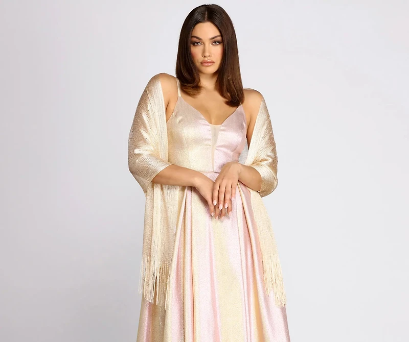 Catch Your Eye Sparkling Fringe Shawl