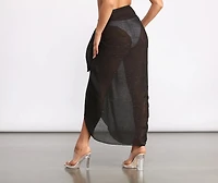 Pleated Glitter Sarong Wrap