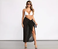 Pleated Glitter Sarong Wrap