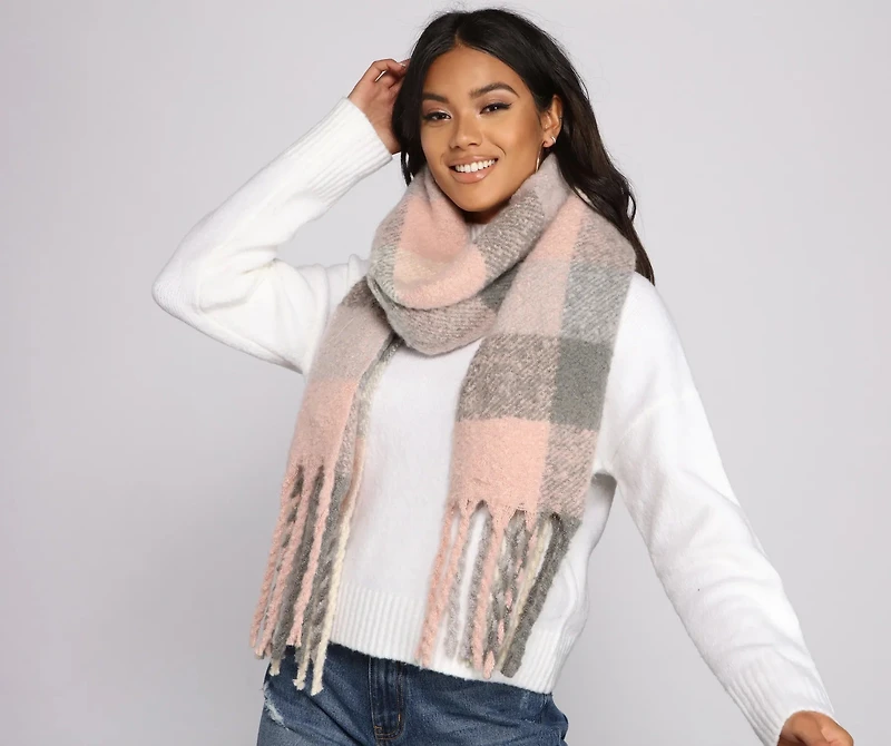 Pretty In Plaid Blanket Scarf