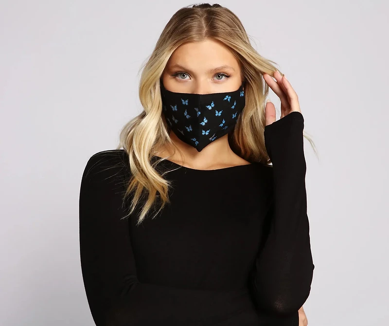 Butterfly Printed Face Mask