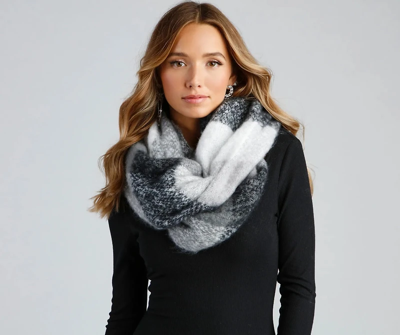 Wrapped In Cozy Feels Plaid Scarf