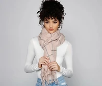 Cozy Feels Plaid Blanket Scarf
