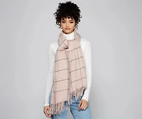 Cozy Feels Plaid Blanket Scarf