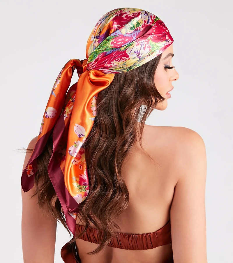 Effortless Beauty Floral Silk Scarf