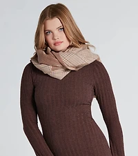 Love For Cozy Season Plaid Heart Print Scarf