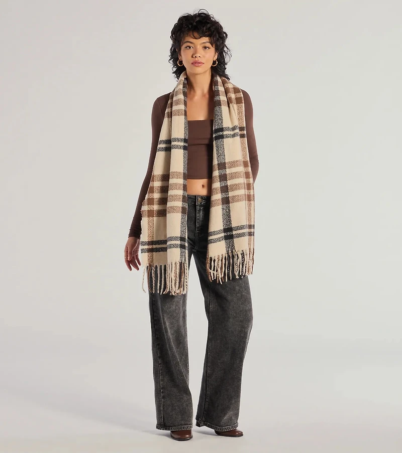 Play On Plaid Blanket Scarf