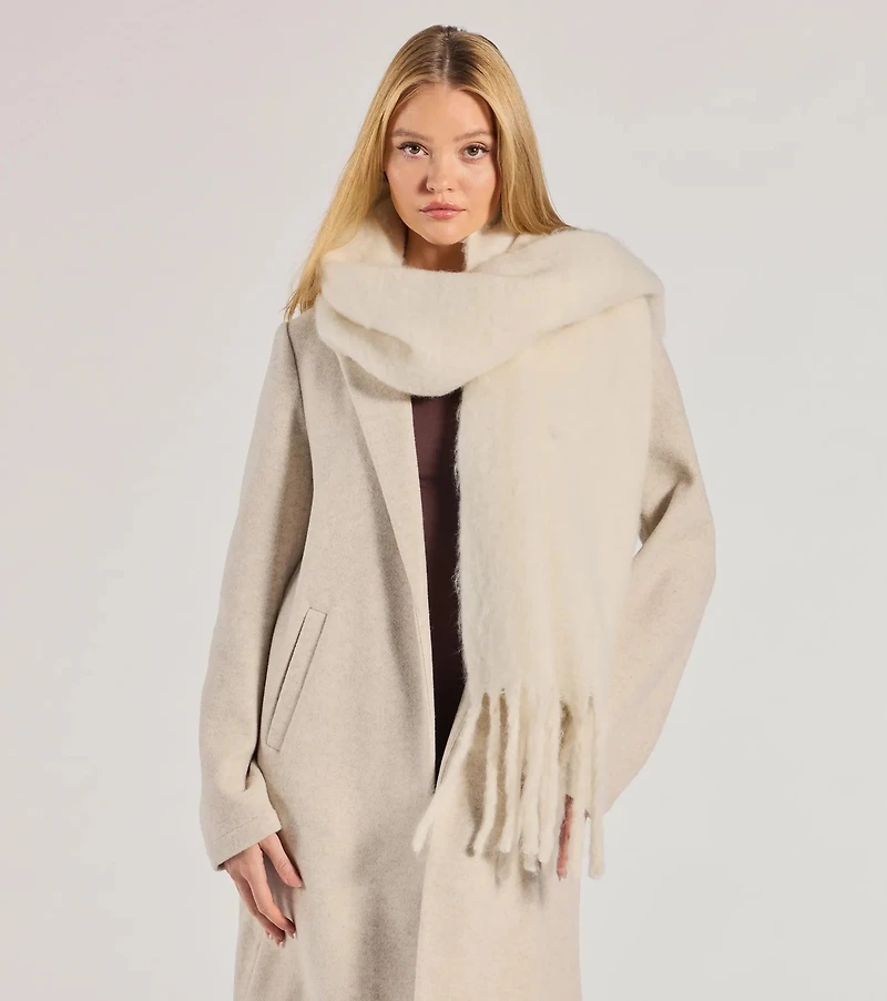Layered Luxe Oversized Fringe Scarf