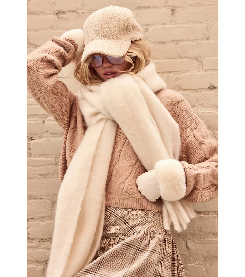 Layered Luxe Oversized Fringe Scarf