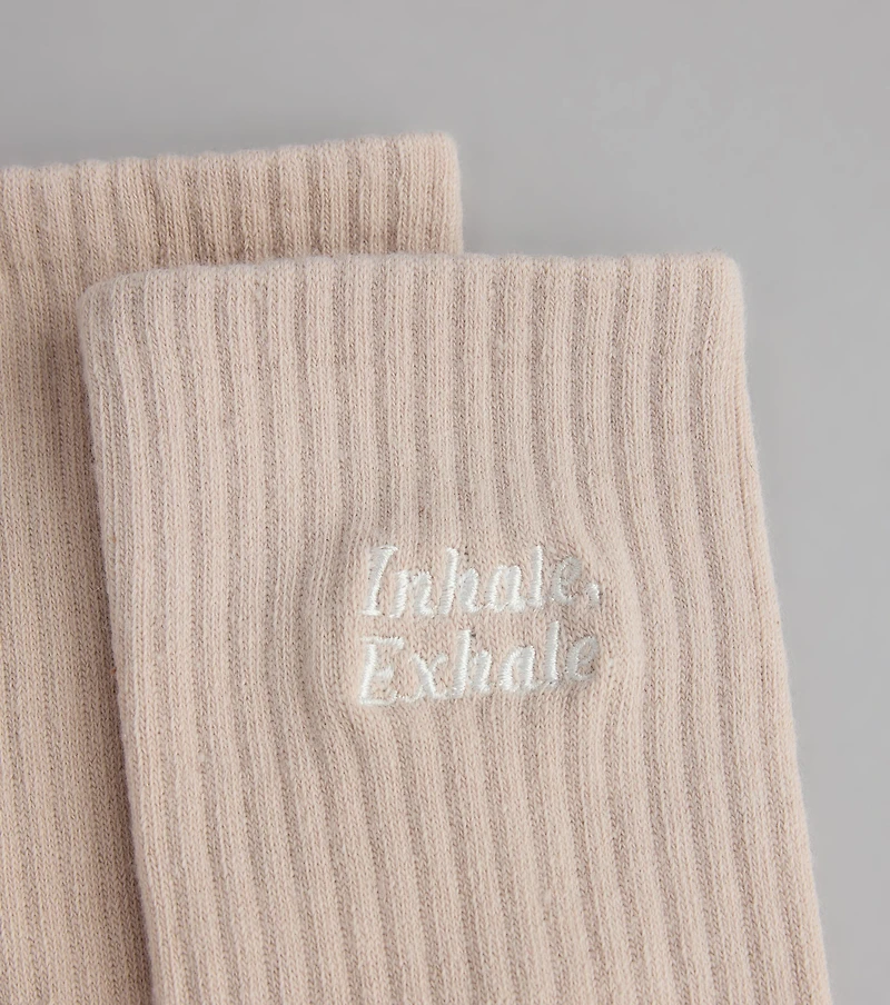 Inhale Exhale Grip Crew Socks