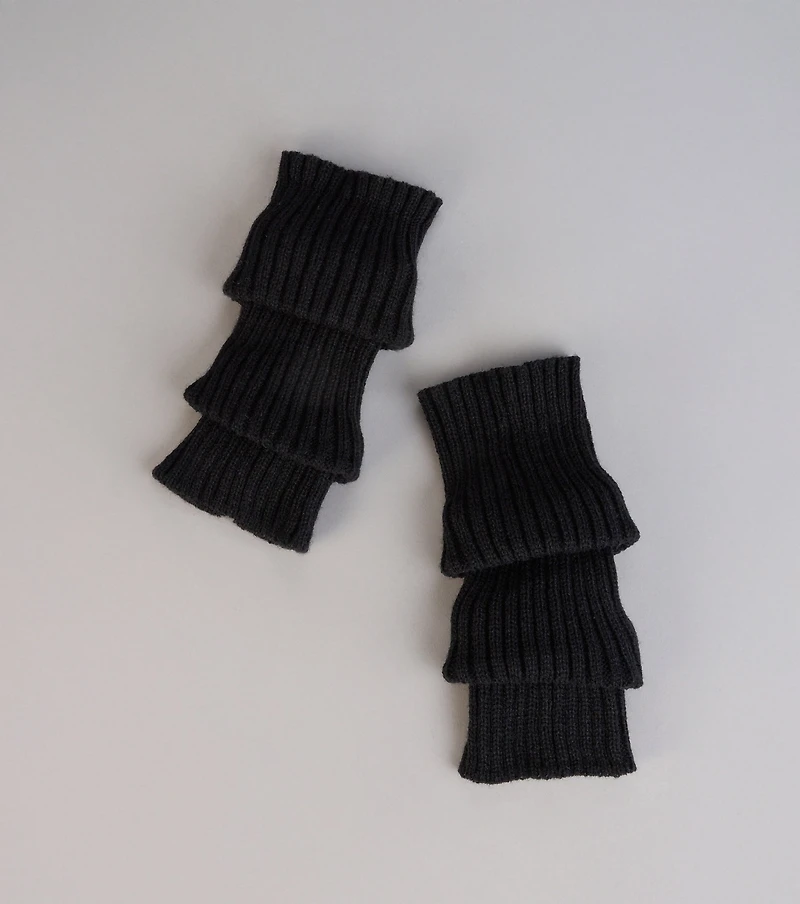 Stylish Layer Rib Knit Leg Warmers