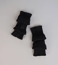 Stylish Layer Rib Knit Leg Warmers