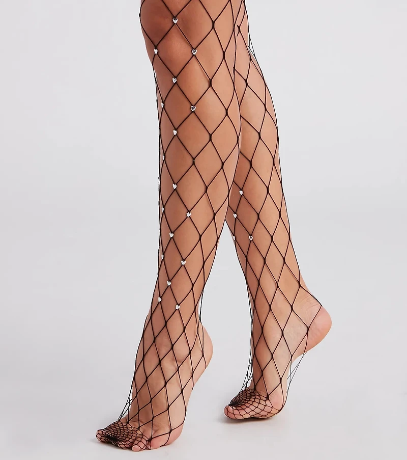 Heart Attraction Fishnet Tights