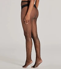 High Waist Heat Stone Fishnet Tights
