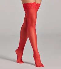 Sultry Style Lace Trim Sheer Stockings