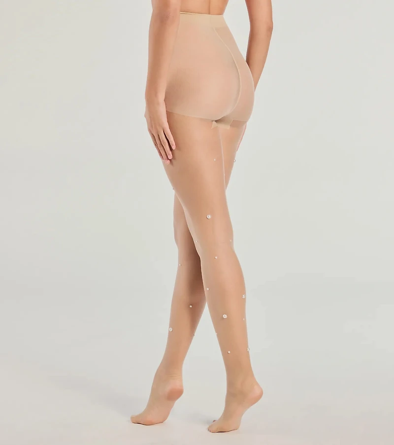 All The Details Faux Pearl Sheer Tights