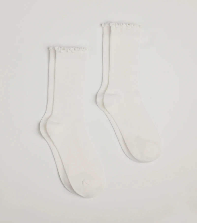 Perfect Set Two-Pack Ruffle Trim Socks