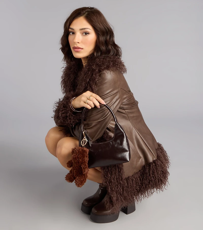 Hug Me Teddy Bear Plush Keychain