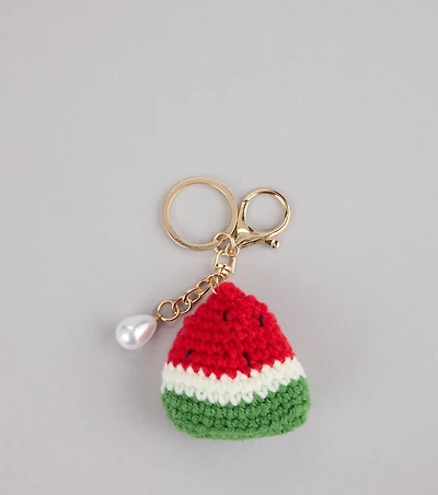 Cute To The Core Crochet Watermelon Bag Keychain