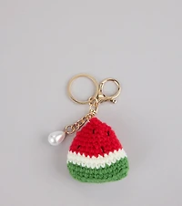 Cute To The Core Crochet Watermelon Bag Keychain