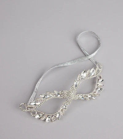 Midnight Sparkle Rhinestone Masquerade Mask